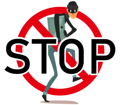 侵入犯罪への注意を呼びかけるイラスト