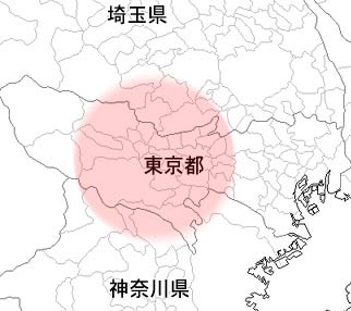 出張エリアの地図(東京都・埼玉県・神奈川県)